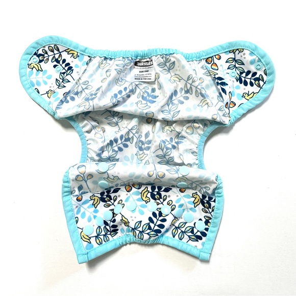 Thirsties Cloth Diaper Cover Bird Floral - Picture 3 of 8